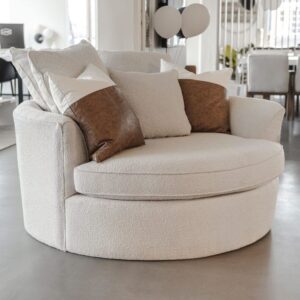 2-Seater Plush Chaise Loveseat with Ottoman