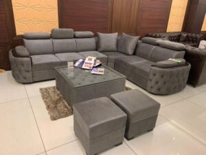 Fiber Sofaset with Adjustable Headrests