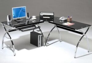 Glass Top Computer Table
