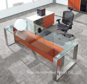 Glass Top Computer Table