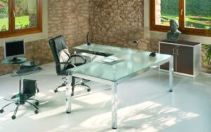 Glass Top Computer Table