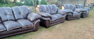 6-Seater Quilted Fiber Sofa Set