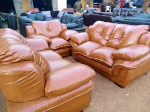 6-Seater Quilted Fiber Sofa Set