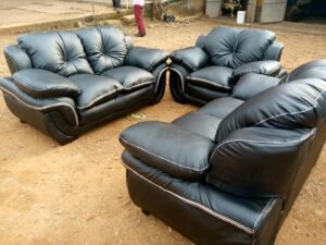 6-Seater Quilted Fiber Sofa Set