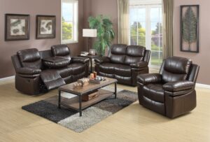 6-Seater Giant Upholstered Recliner Sofa Set