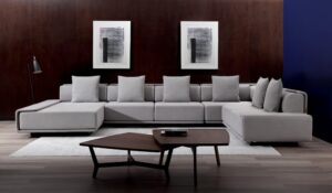 Leather Upholstered Modular Corner Sofa
