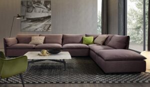 Leather Upholstered Modular Corner Sofa
