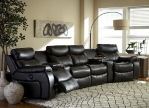 Leatherette Recliner Sofa Set with Cup Holders