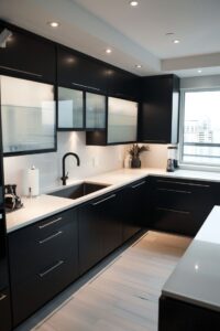 Sleek Black Kitchen Cabinet