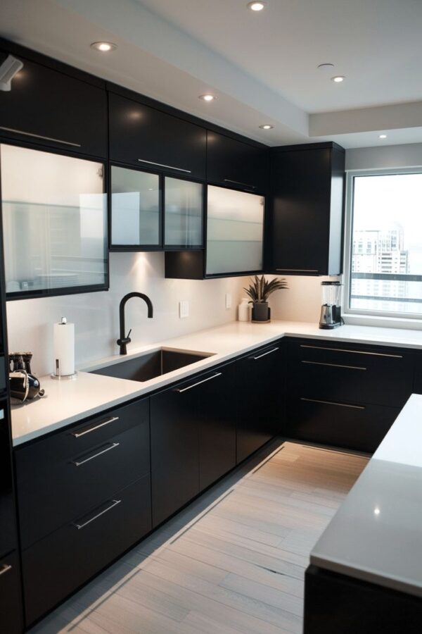 Sleek Black Kitchen Cabinet
