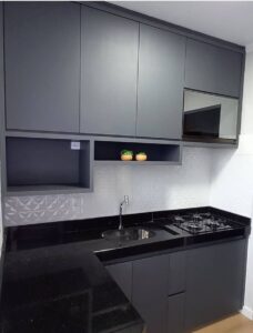 Sleek Black Kitchen Cabinet