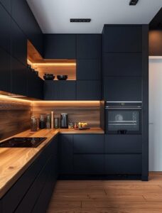 Two-Tone Color Blocking Kitchen Cabinets