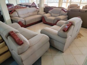 6-Seater Classic Wooden Trim Sofaset