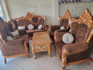 7-Seater Vintage Fiber Sofa Set