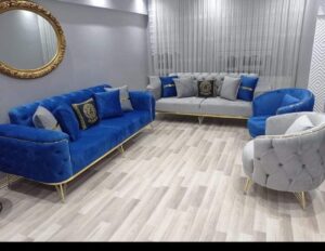 7-Seater Velvet Upholstered Chesterfield Sofa Set