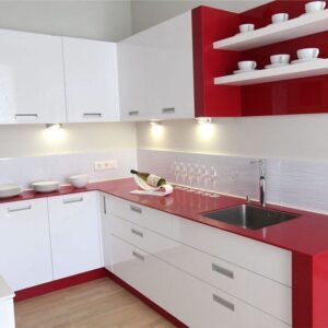 Two-Tone Color Blocking Kitchen Cabinets