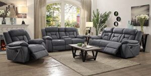 6-Seater Classic Fabric Recliner Sofa Set
