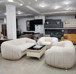 7-Seater Velvet Upholstered Chesterfield Sofa Set