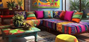 3-Seater Color Splash Chesterfield Sofa Set