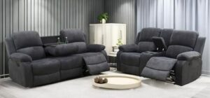 6-Seater Classic Fabric Recliner Sofa Set