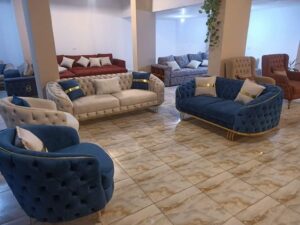 7-Seater Velvet Upholstered Chesterfield Sofa Set