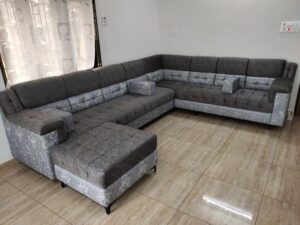 6-Seater Classic Fiber Sectional Sofa Set