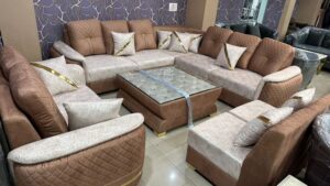 Mid-Century Fabric 5-Piece Sofaset