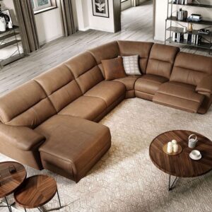 Classic Leather L-Shaped 5-Seater Sectional Sofa Set