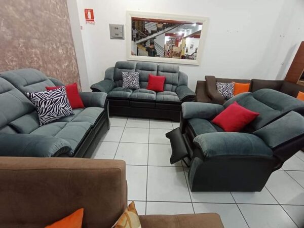 5-Seater Classic Fabric Recliner Sofa Set