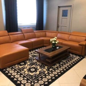 Classic Leather L-Shaped 5-Seater Sectional Sofa Set
