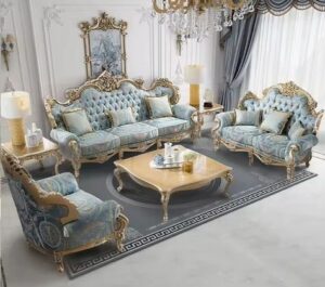 6-Seater Intricate Carvings and Detailed Traditional Sofa Set