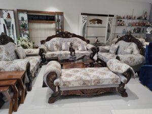 7-Seater Traditional Camelback Sofa Set