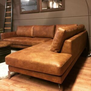 Classic Leather L-Shaped 5-Seater Sectional Sofa Set