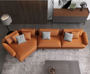 Classic Leather L-Shaped 5-Seater Sectional Sofa Set