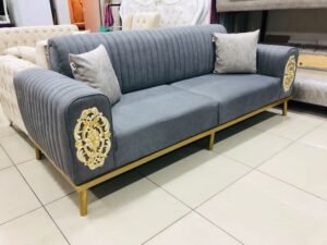 Modern 2-Seater Fabric Sofa Set