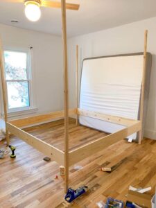 5x6 Feet Simple Wooden Canopy Bed