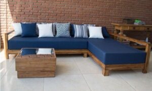 4-Seater Acacia Wood Sofa Set
