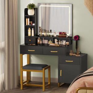 Storage & Multi-Functional Dressing Mirror