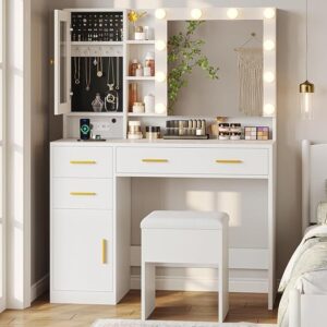 Storage & Multi-Functional Dressing Mirror