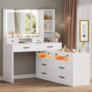 Storage & Multi-Functional Dressing Mirror
