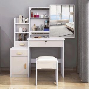 Storage & Multi-Functional Dressing Mirror