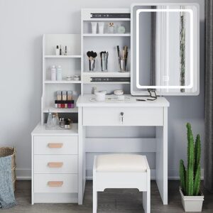 Storage & Multi-Functional Dressing Mirror