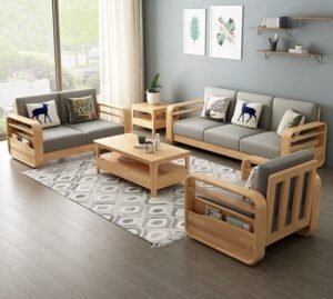 7-Seater Teak Wood Sofa Set