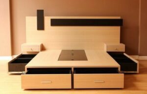 5x6 Modern Wooden Bed with Storage
