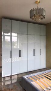 Contemporary White Gloss Wall-Mounted Wardrobe