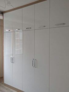 Contemporary White Gloss Wall-Mounted Wardrobe