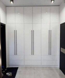 Contemporary White Gloss Wall-Mounted Wardrobe