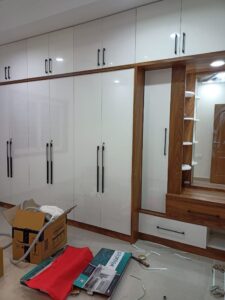 Contemporary White Gloss Wall-Mounted Wardrobe