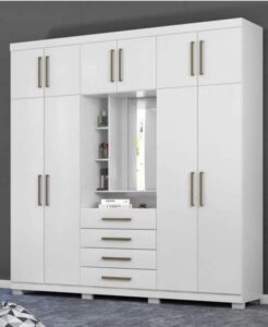 Contemporary White Gloss Wall-Mounted Wardrobe