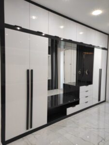 Contemporary White Gloss Wall-Mounted Wardrobe